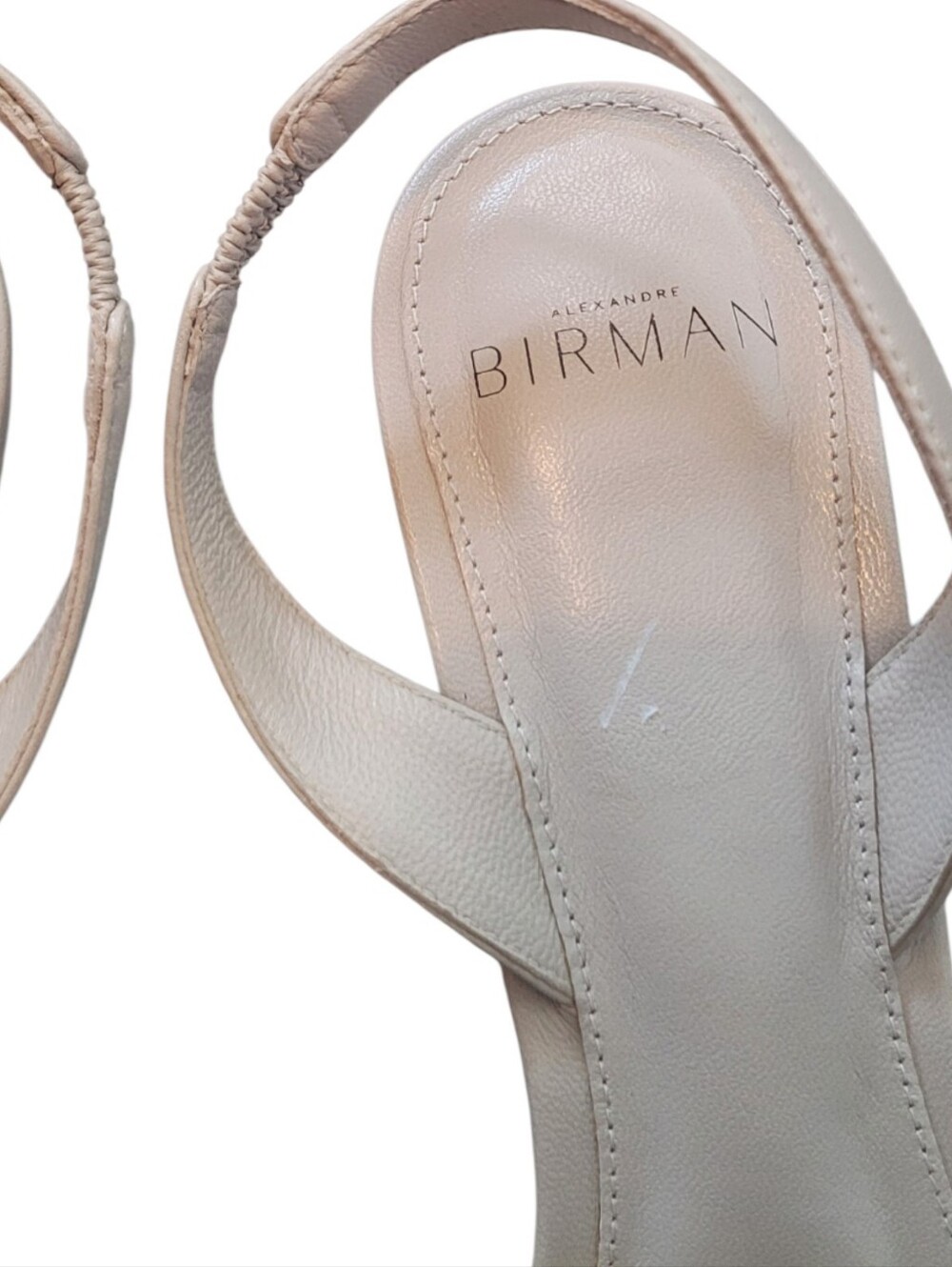 Alexandre Birman Cream Leather Slingback Kittwn Heels Size 38/7.5 - Picture 5 of 6